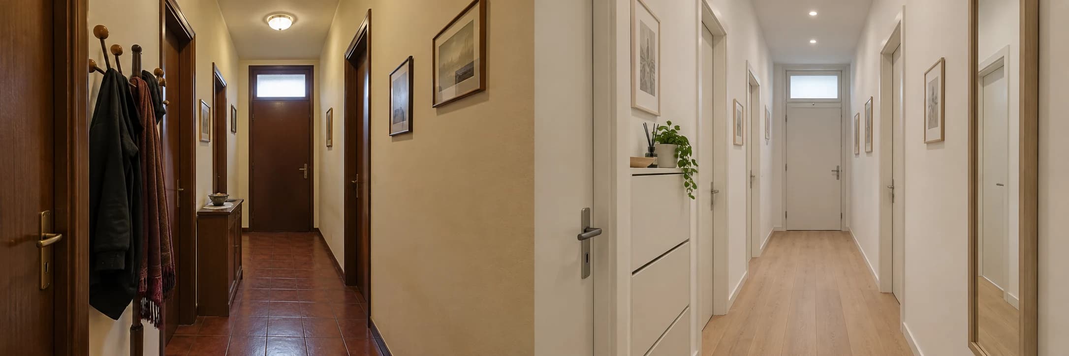 Spunto per un ingresso ordinato e luminoso, utile per ragionare su accoglienza e percorsi